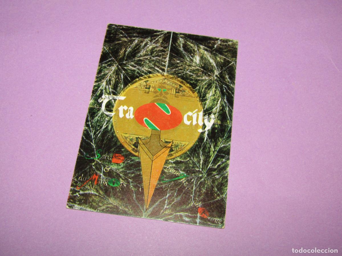 Etiquetas antiguas: Antigua Invitaci&oacute;n FLYER Entrada de la Discoteca TRANCITY en BENEJUZAR Alicante - A&ntilde;o 1990s.