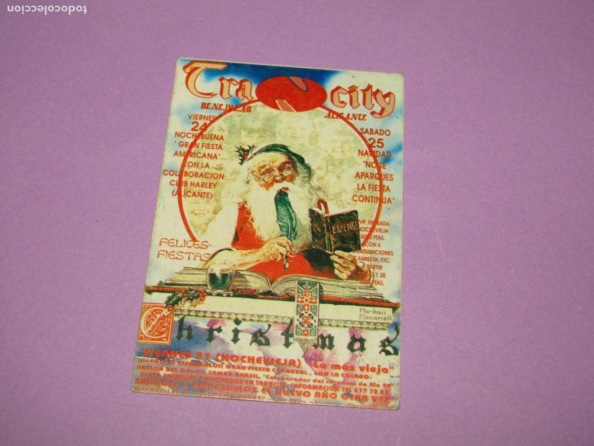Etiquetas antiguas: Antigua Invitaci&oacute;n FLYER Entrada de la Discoteca TRANCITY en BENEJUZAR Alicante - A&ntilde;o 1990s.