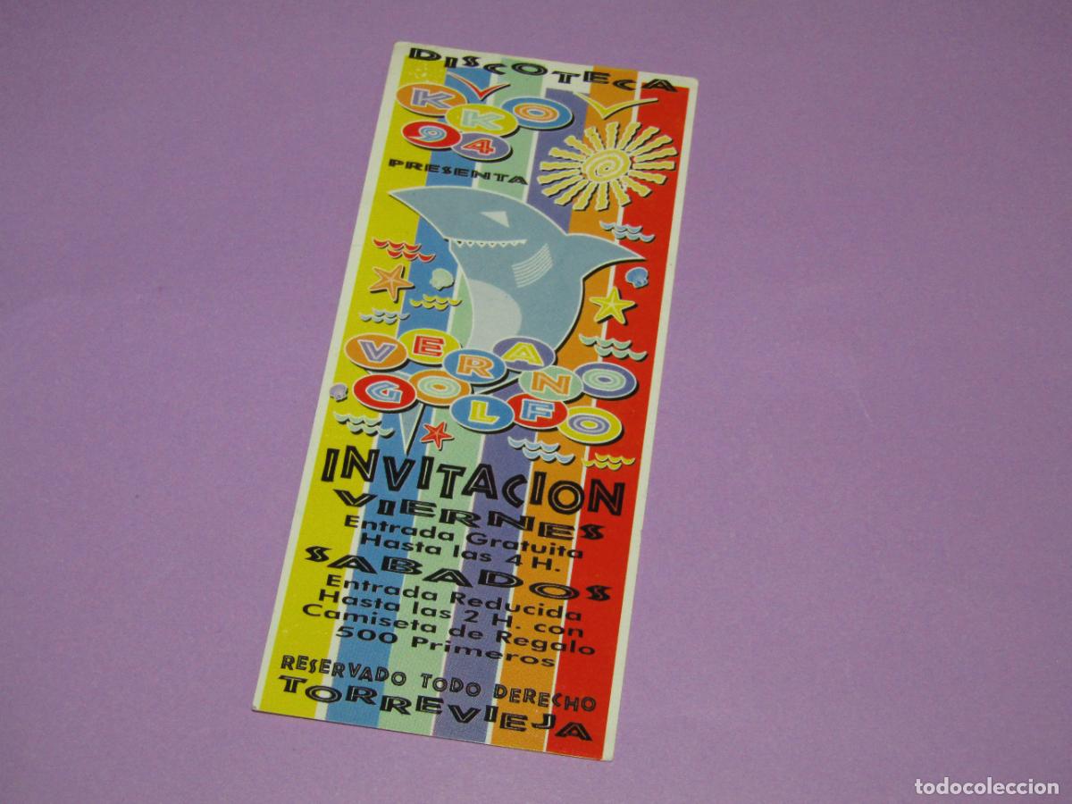 Etiquetas antiguas: Antigua Invitaci&oacute;n FLYER Entrada de la Discoteca KKO Torrevieja - A&ntilde;o 1994