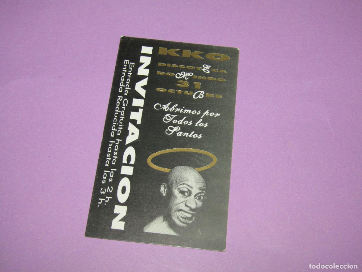 Etiquetas antiguas: Antigua Invitaci&oacute;n FLYER Entrada de la Discoteca KKO Torrevieja - A&ntilde;o 1990s,