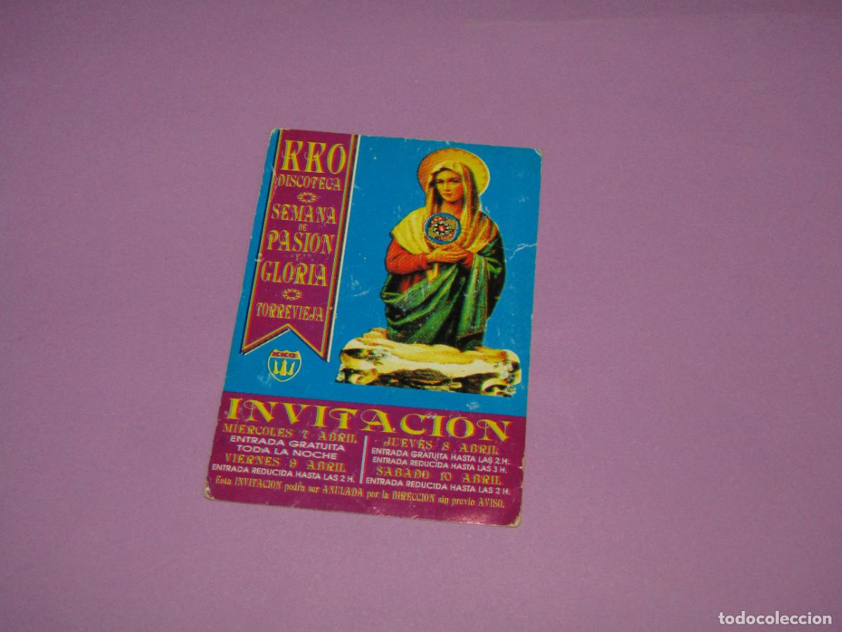 Etiquetas antiguas: Antigua Invitaci&oacute;n FLYER Entrada de la Discoteca KKO Torrevieja - A&ntilde;o 1990s.