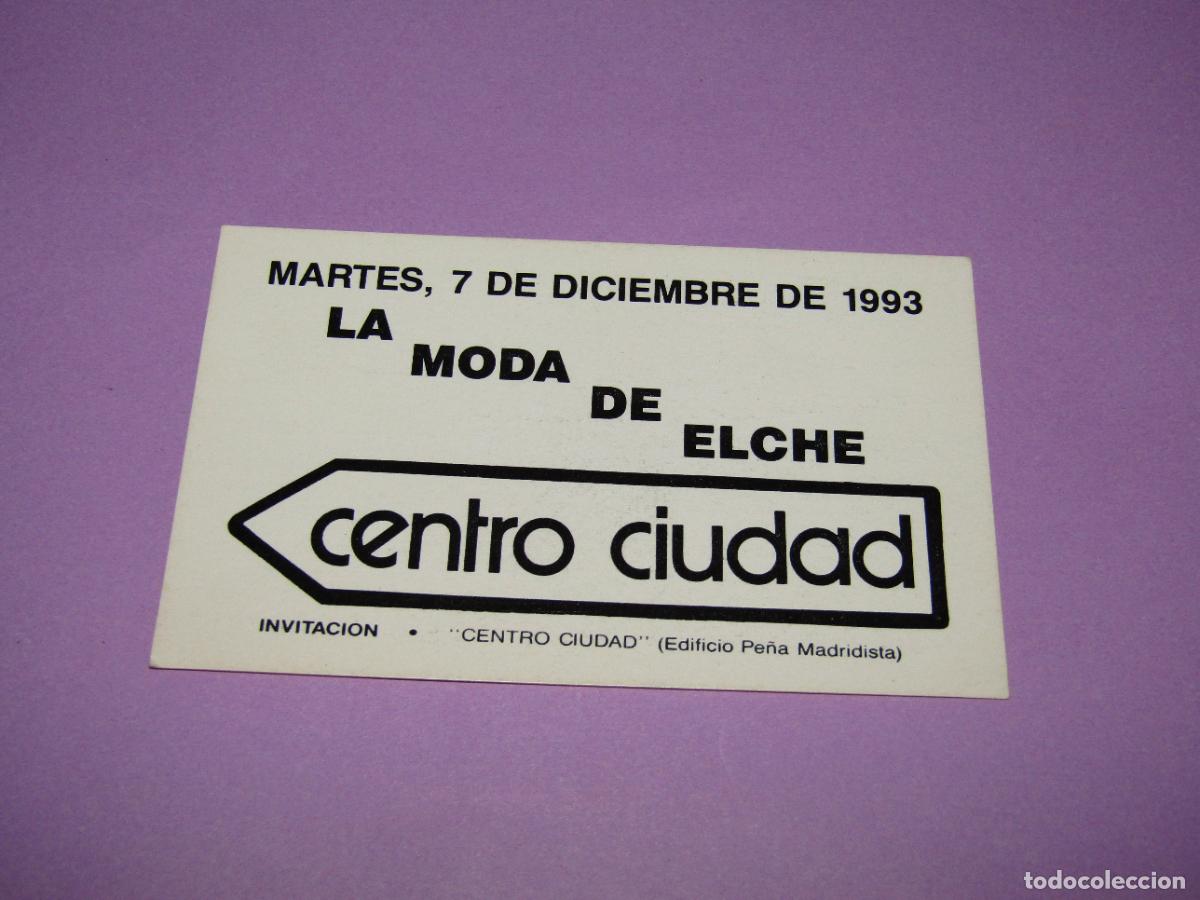 Etiquetas antiguas: Antigua Invitaci&oacute;n FLYER Entrada de la Discoteca CENTRO CIUDAD de ELCHE - A&ntilde;o 1993