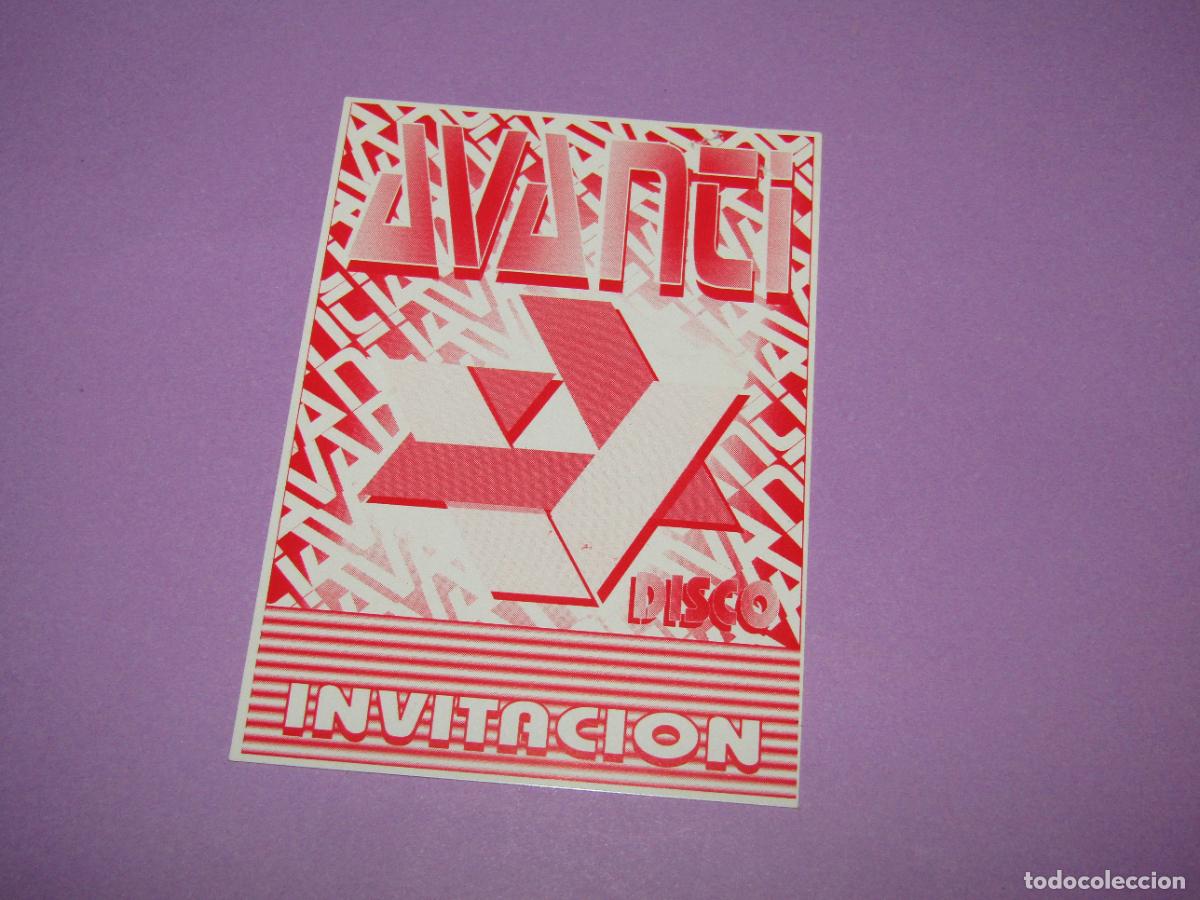 Etiquetas antiguas: Antigua Invitaci&oacute;n FLYER Entrada de la Discoteca AVANTI de ELCHE - A&ntilde;o 1995