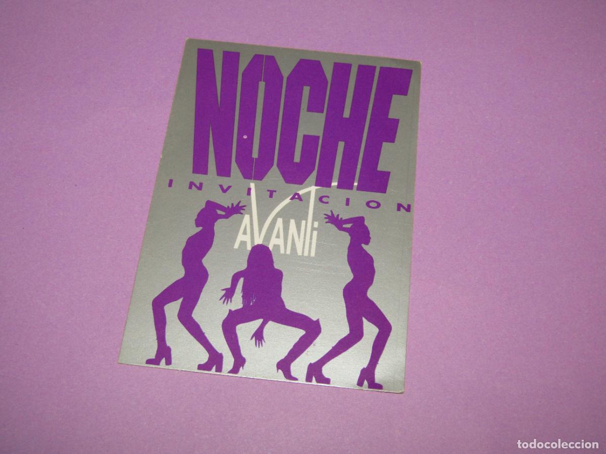 Etiquetas antiguas: Antigua Invitaci&oacute;n FLYER Entrada de la Discoteca AVANTI de ELCHE - A&ntilde;o 1990s.