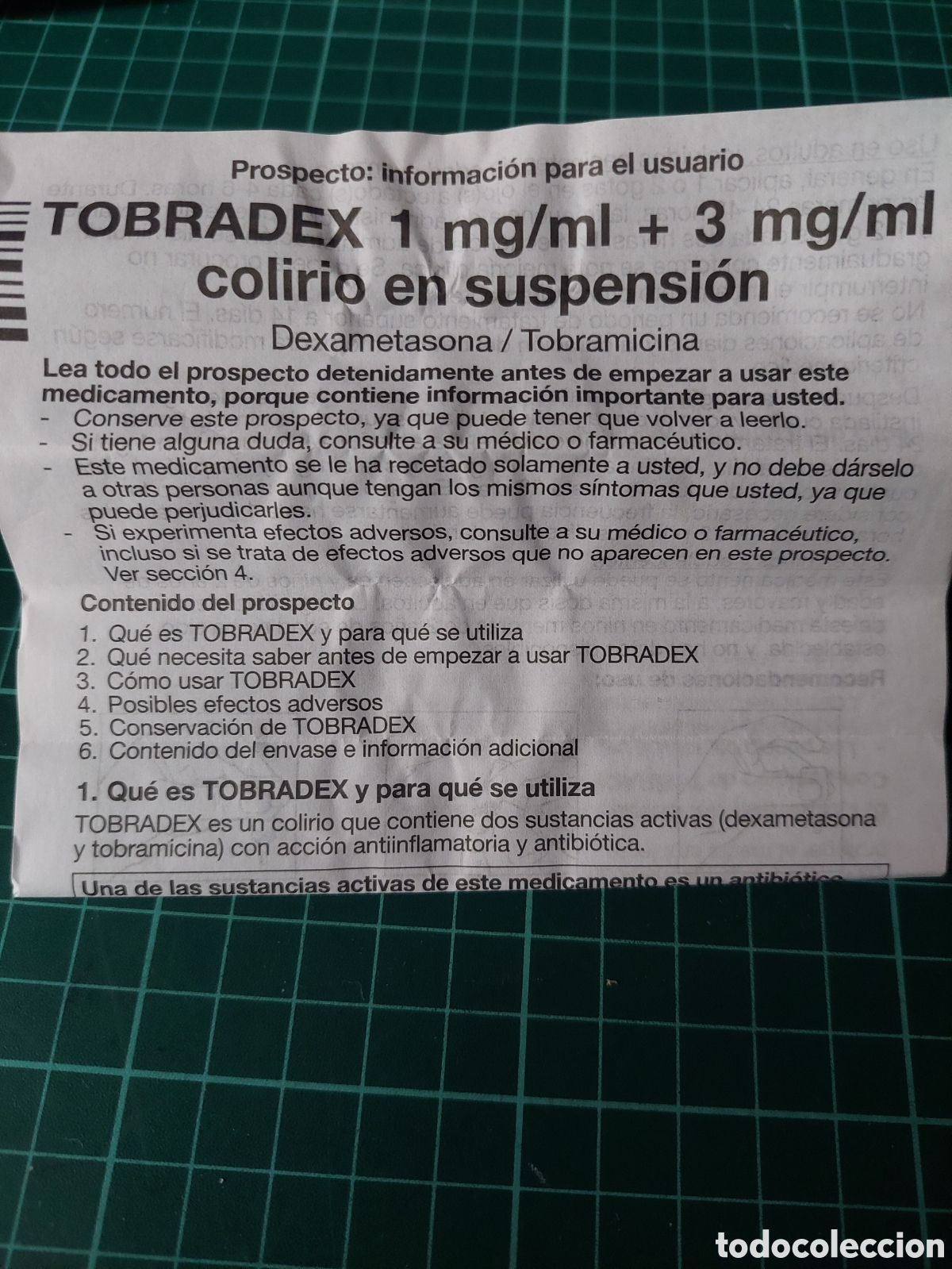 Etiquetas antiguas: PR&Oacute;SPETO MEDICAMENTOS TOBRADRX 1 MG COLIRIO