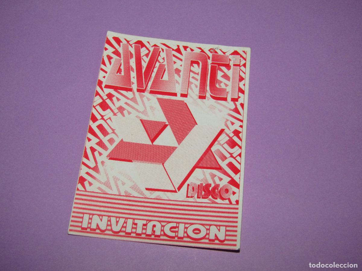 Etiquetas antiguas: Antigua Invitaci&oacute;n FLYER Entrada de la Discoteca AVANTI de ELCHE - A&ntilde;o 1995