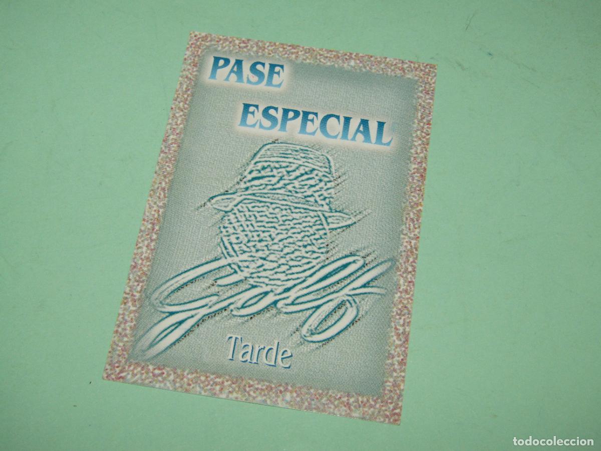 Etiquetas antiguas: Antigua Invitaci&oacute;n FLYER Entrada de la Discoteca GOLF de ELCHE- A&ntilde;o 1990s.