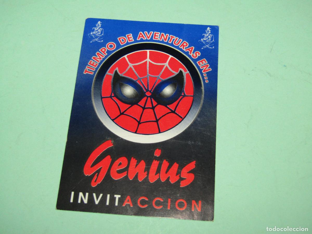 Etiquetas antiguas: Antigua Invitaci&oacute;n FLYER Entrada de la Discoteca GENIUS de ELCHE- A&ntilde;o 1990s.