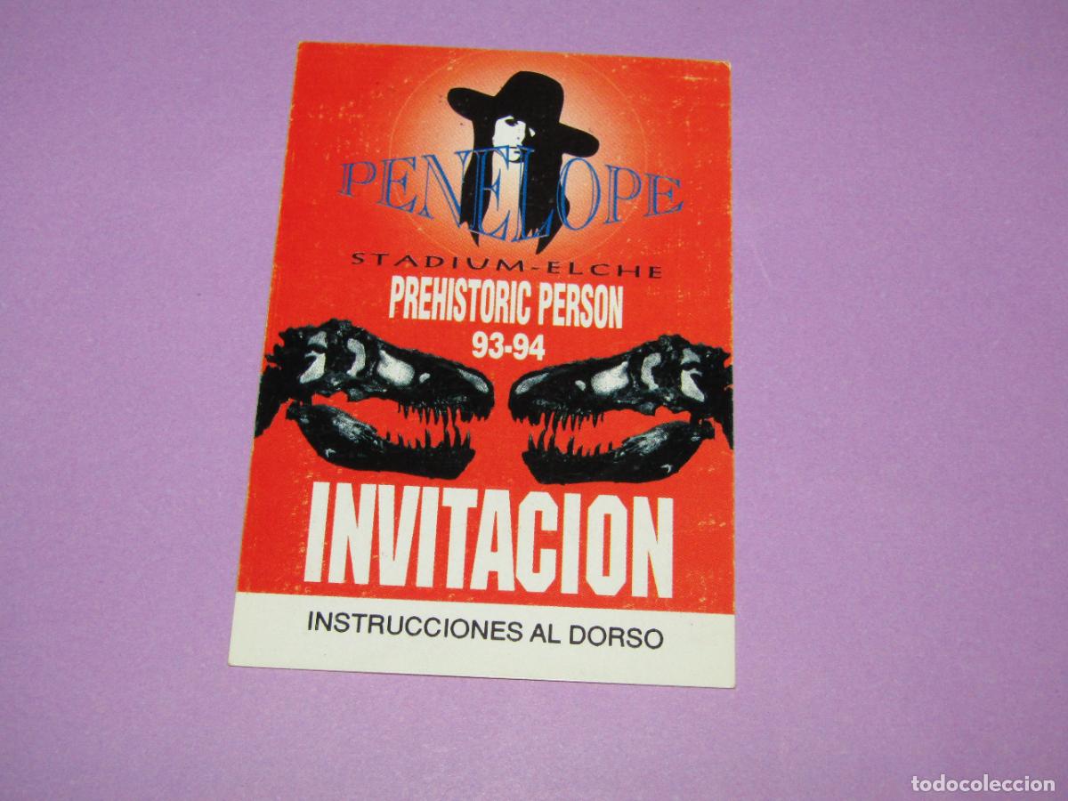 Etiquetas antiguas: Antigua Invitaci&oacute;n FLYER Entrada de la Discoteca PENELOPE STADIUM de ELCHE- A&ntilde;o 1993