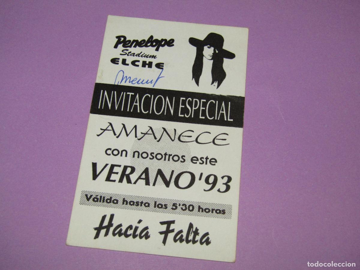 Etiquetas antiguas: Antigua Invitaci&oacute;n FLYER Entrada de la Discoteca PENELOPE STADIUM de ELCHE- A&ntilde;o 1993