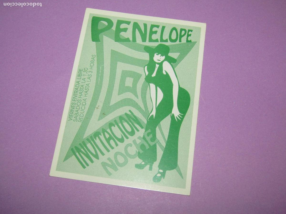 Etiquetas antiguas: Antigua Invitaci&oacute;n FLYER Entrada de la Discoteca PENELOPE STADIUM de ELCHE- A&ntilde;o 1990s.