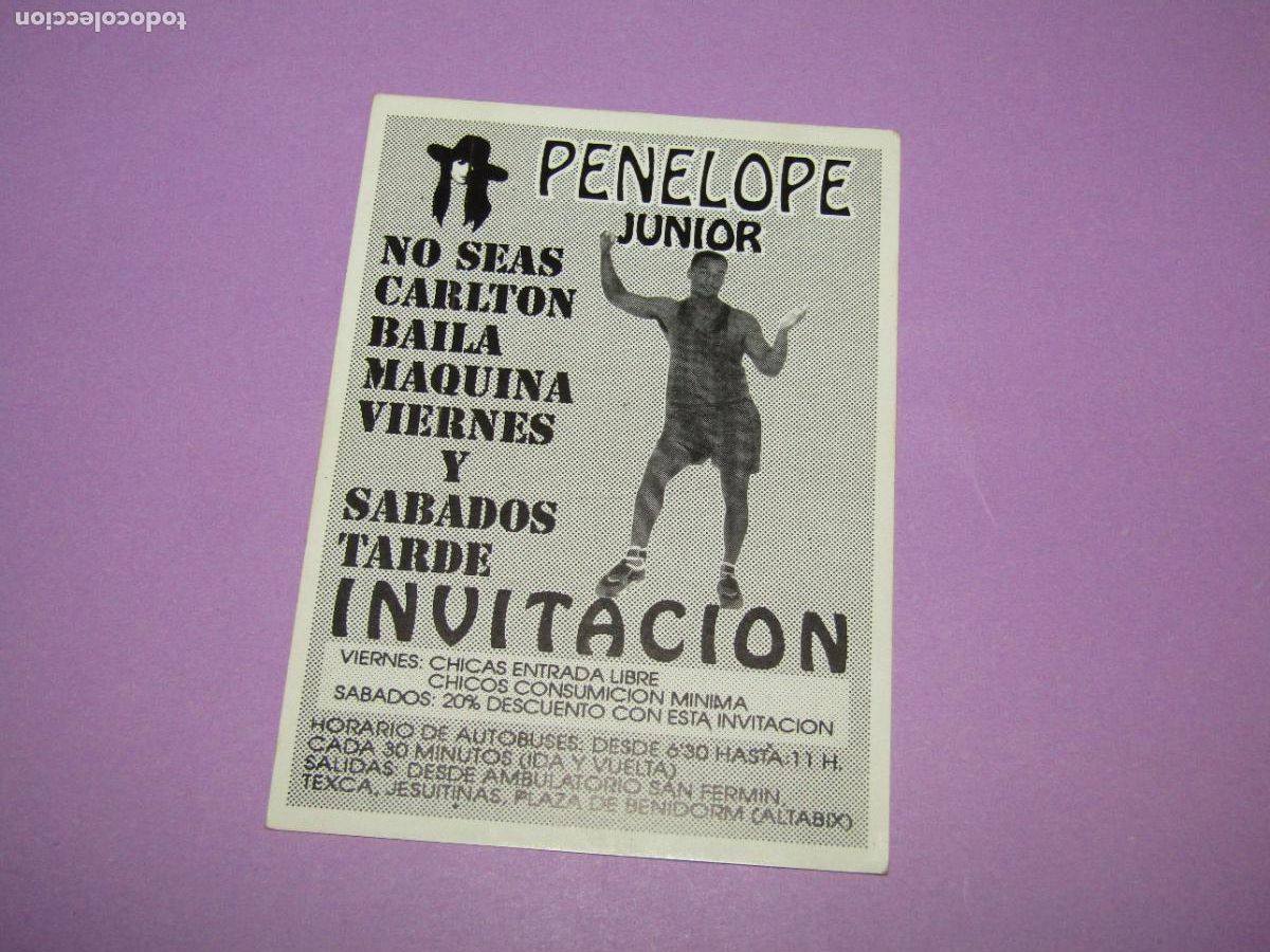Etiquetas antiguas: Antigua Invitaci&oacute;n FLYER Entrada de la Discoteca PENELOPE STADIUM de ELCHE- A&ntilde;o 1990s.