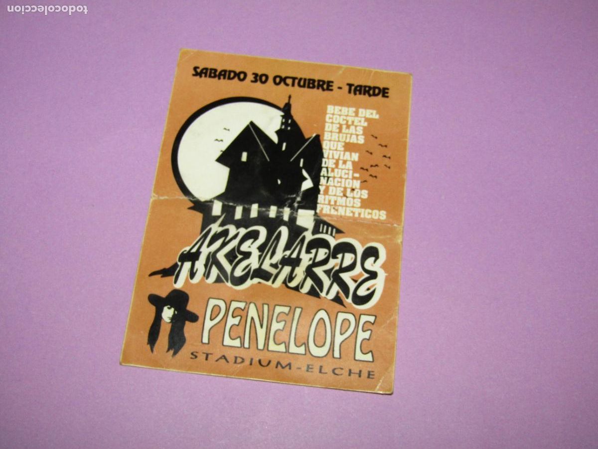 Etiquetas antiguas: Antigua Invitaci&oacute;n FLYER Entrada de la Discoteca PENELOPE STADIUM de ELCHE- A&ntilde;o 1990s.