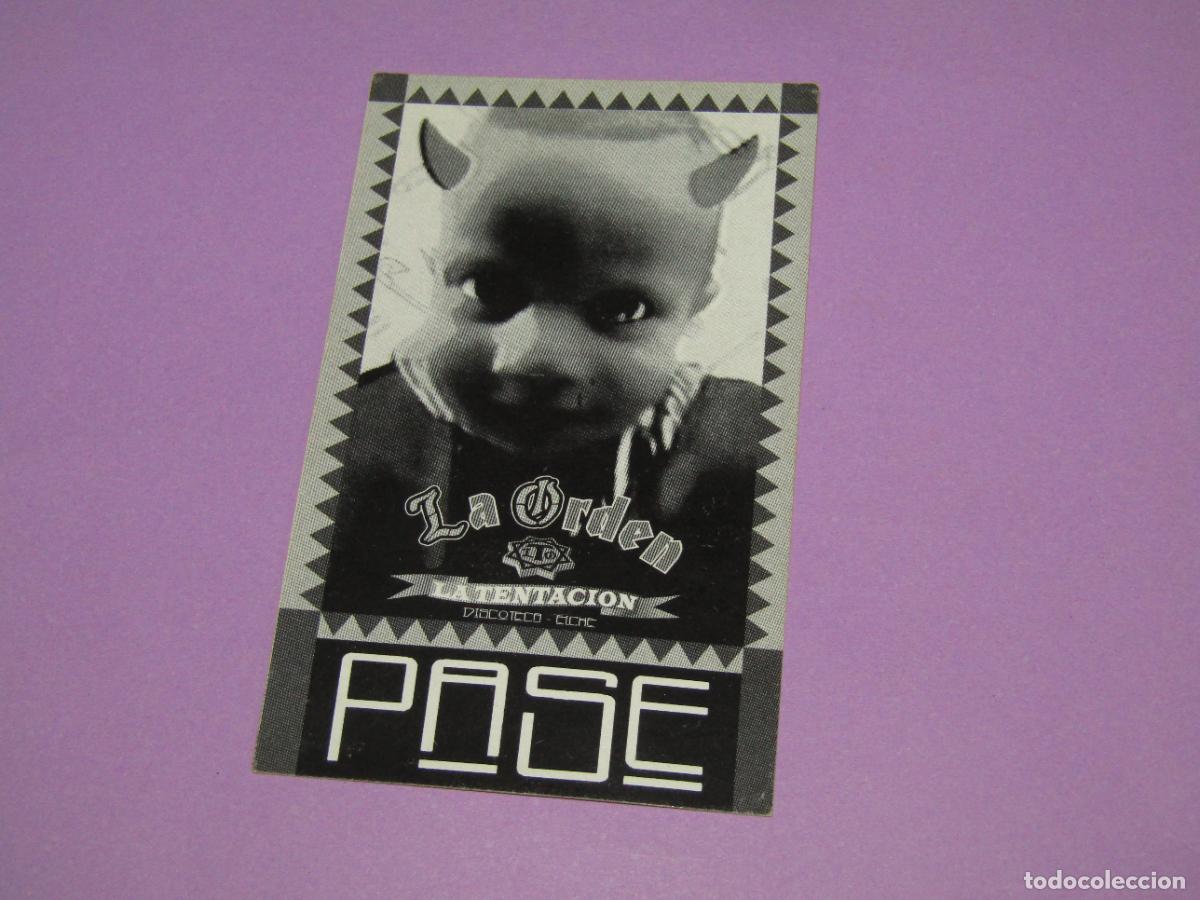 Etiquetas antiguas: Antigua Invitaci&oacute;n FLYER Entrada de la Discoteca LA ORDEN de ELCHE - A&ntilde;o 1990s.