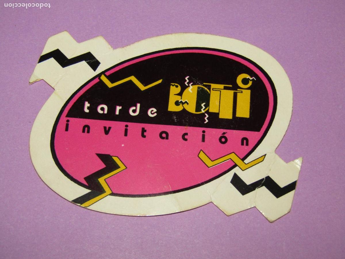 Etiquetas antiguas: Antigua Invitaci&oacute;n FLYER Entrada de la Discoteca BOTI de ELCHE - A&ntilde;o 1990s.