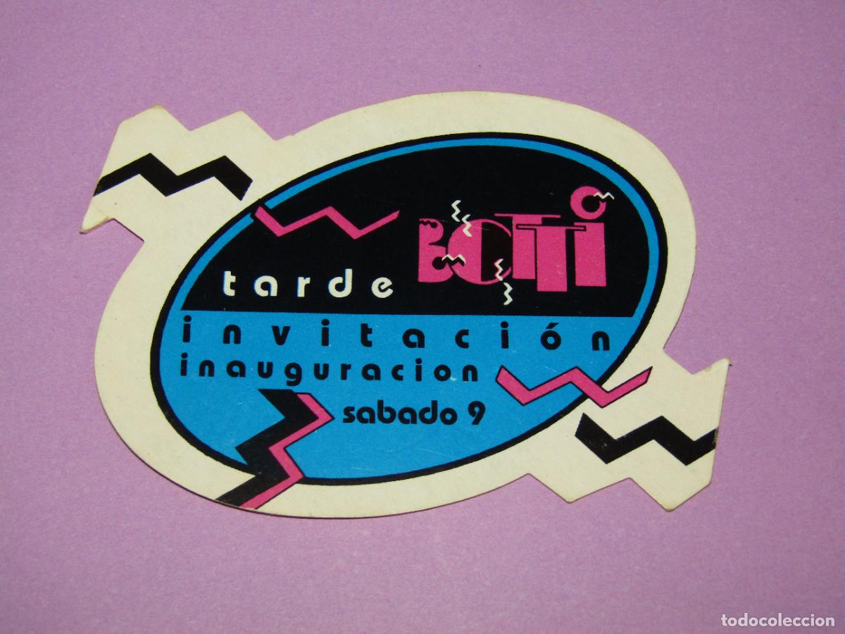 Etiquetas antiguas: Antigua Invitaci&oacute;n FLYER Entrada de la Discoteca BOTI de ELCHE - A&ntilde;o 1990s.