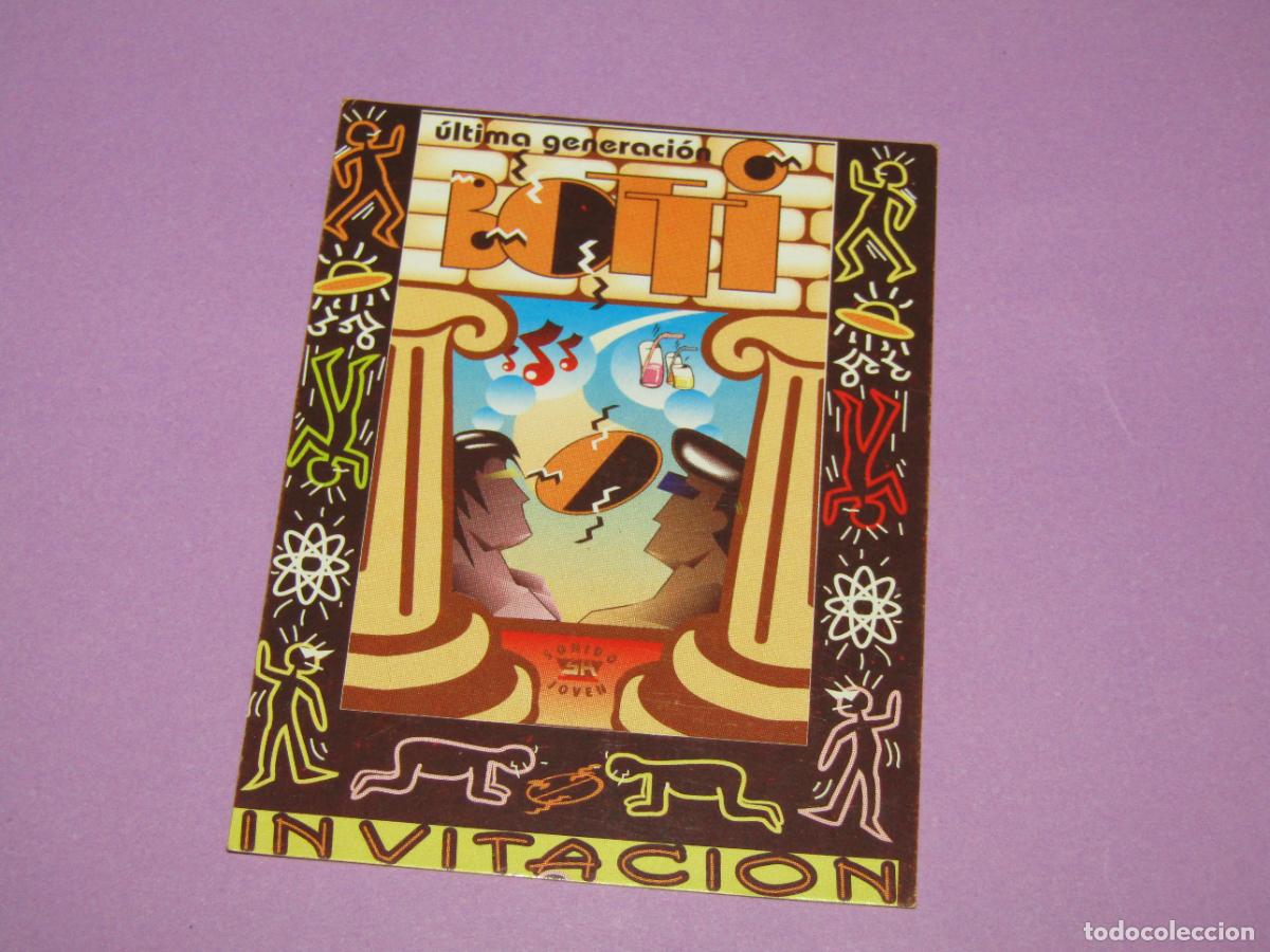 Etiquetas antiguas: Antigua Invitaci&oacute;n FLYER Entrada de la Discoteca BOTI de ELCHE - A&ntilde;o 1990s.