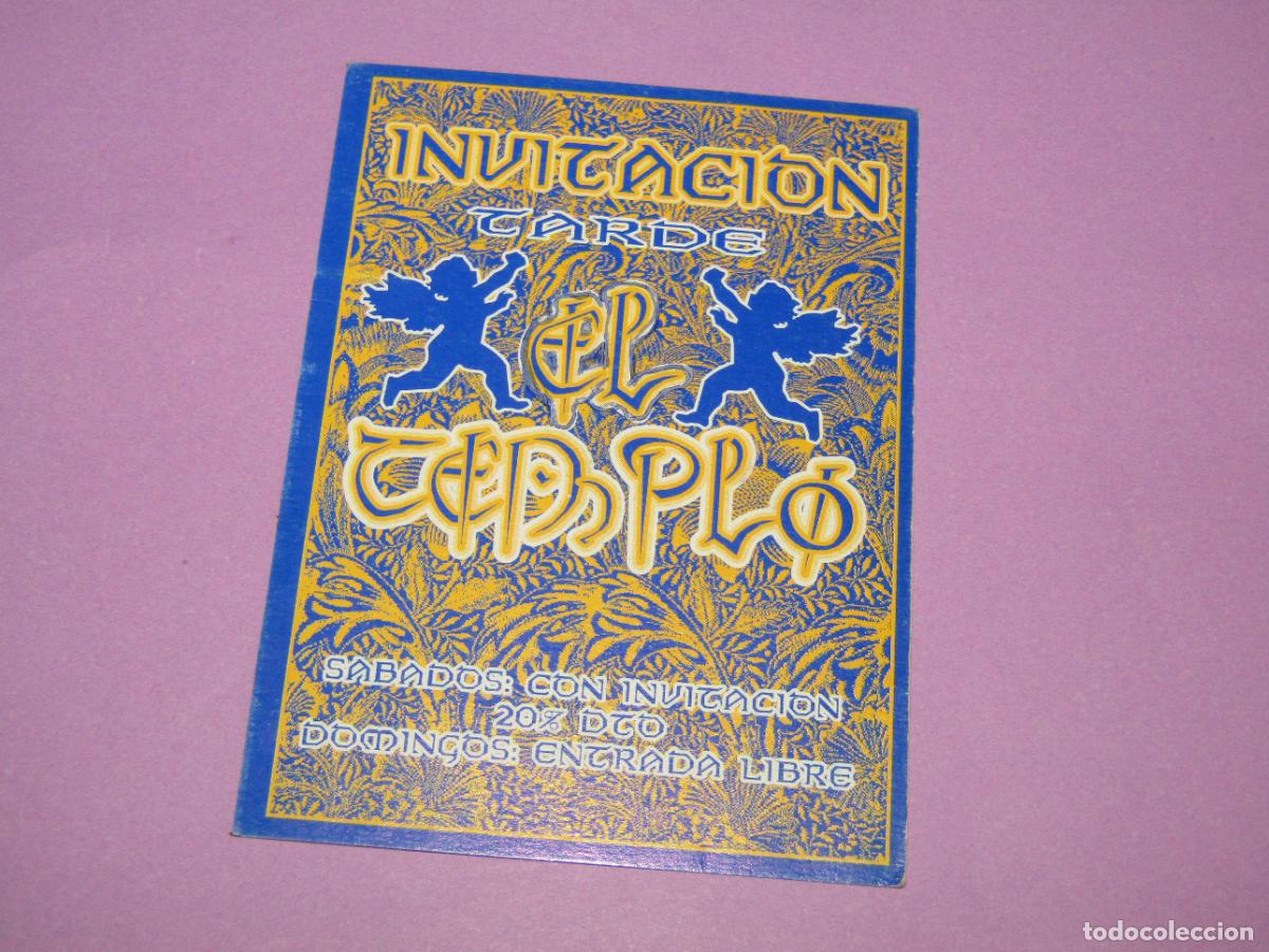 Etiquetas antiguas: Antigua Invitaci&oacute;n FLYER Entrada de la Discoteca EL TEMPLO de ELCHE - A&ntilde;o 1990s.