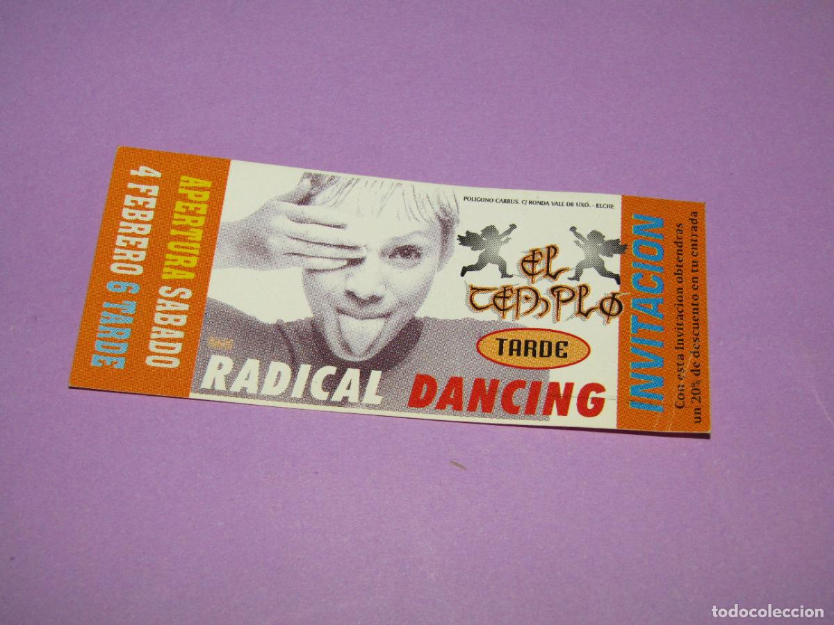 Etiquetas antiguas: Antigua Invitaci&oacute;n FLYER Entrada de la Discoteca EL TEMPLO de ELCHE - A&ntilde;o 1990s.