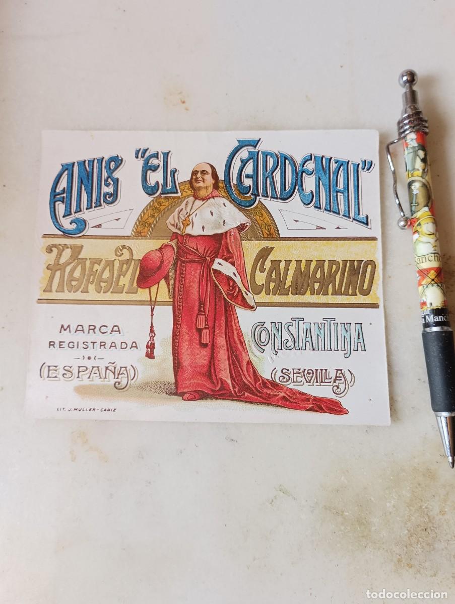 Etiquetas antiguas: Etiqueta anis el cardenal constantina
