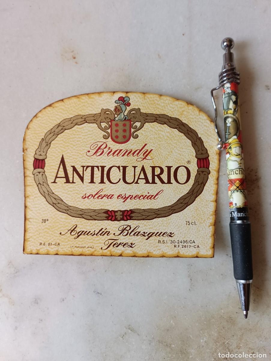Etiquetas antiguas: Etiqueta brandy jerez Agust&iacute;n Bl&aacute;zquez anticuario