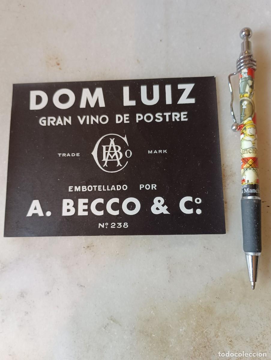 Etiquetas antiguas: Etiqueta antigua vino jerez becco