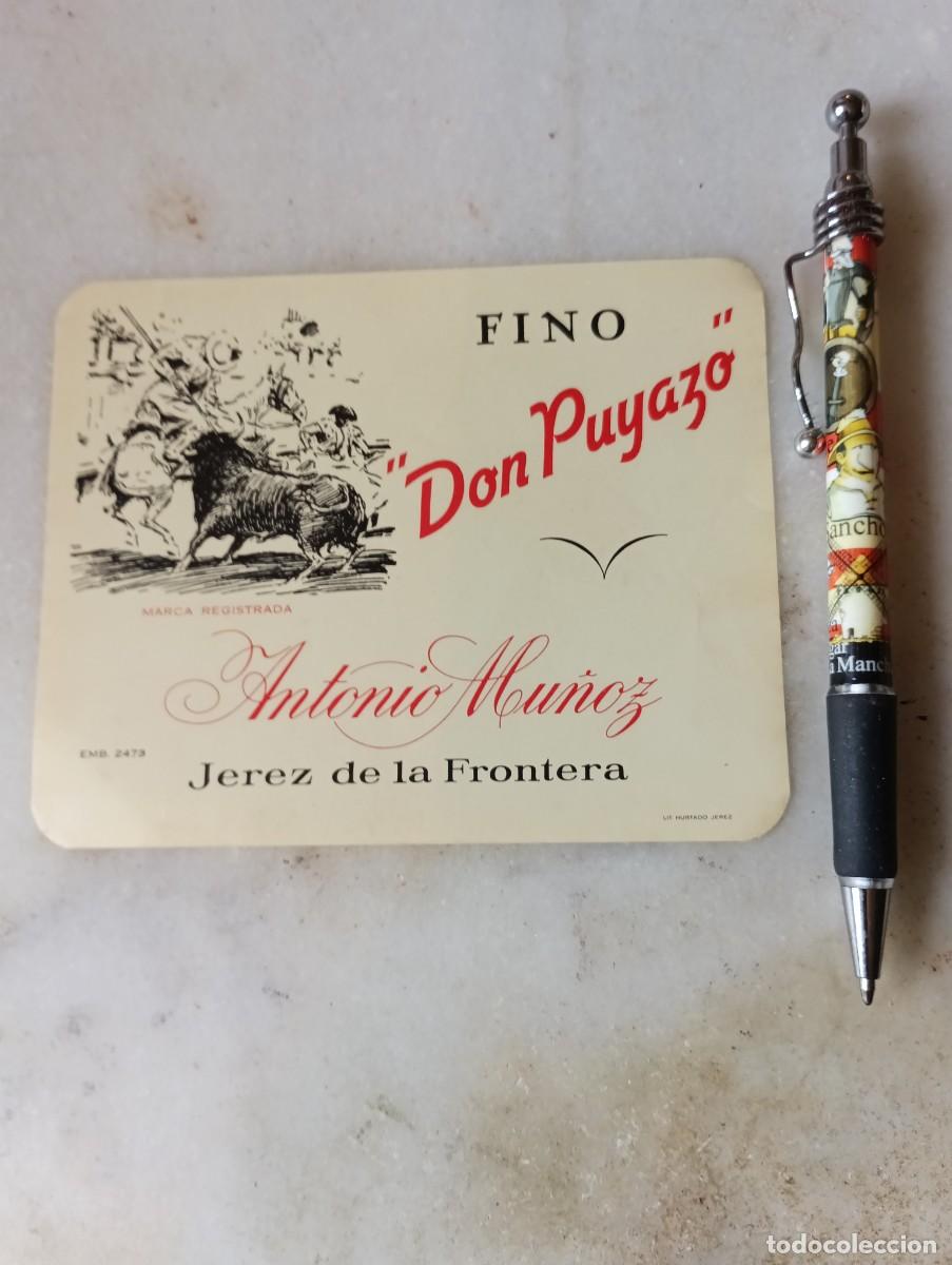 Etiquetas antiguas: Etiqueta vino don puyazo torero Antonio Mu&ntilde;oz