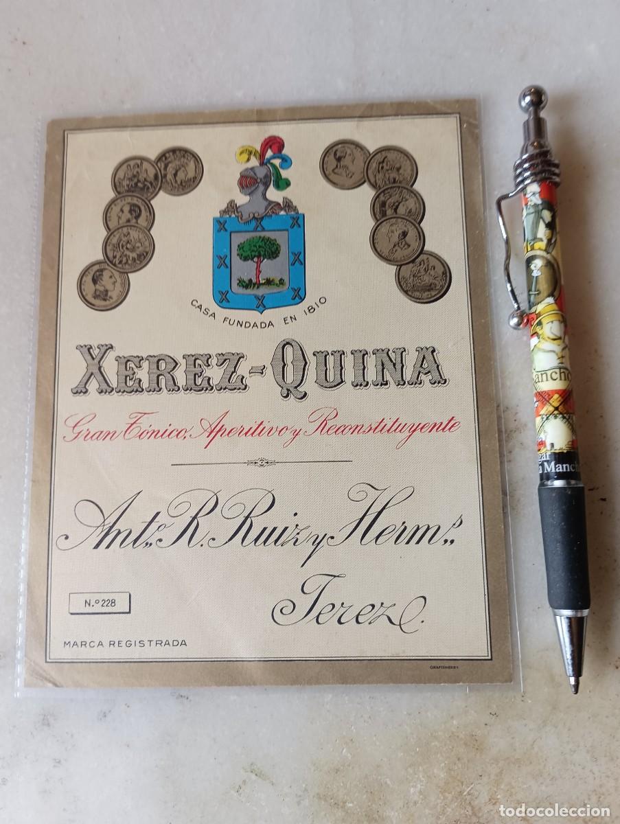 Etiquetas antiguas: Antigua etiqueta vino jerez quina Antonio rodrigo Ruiz