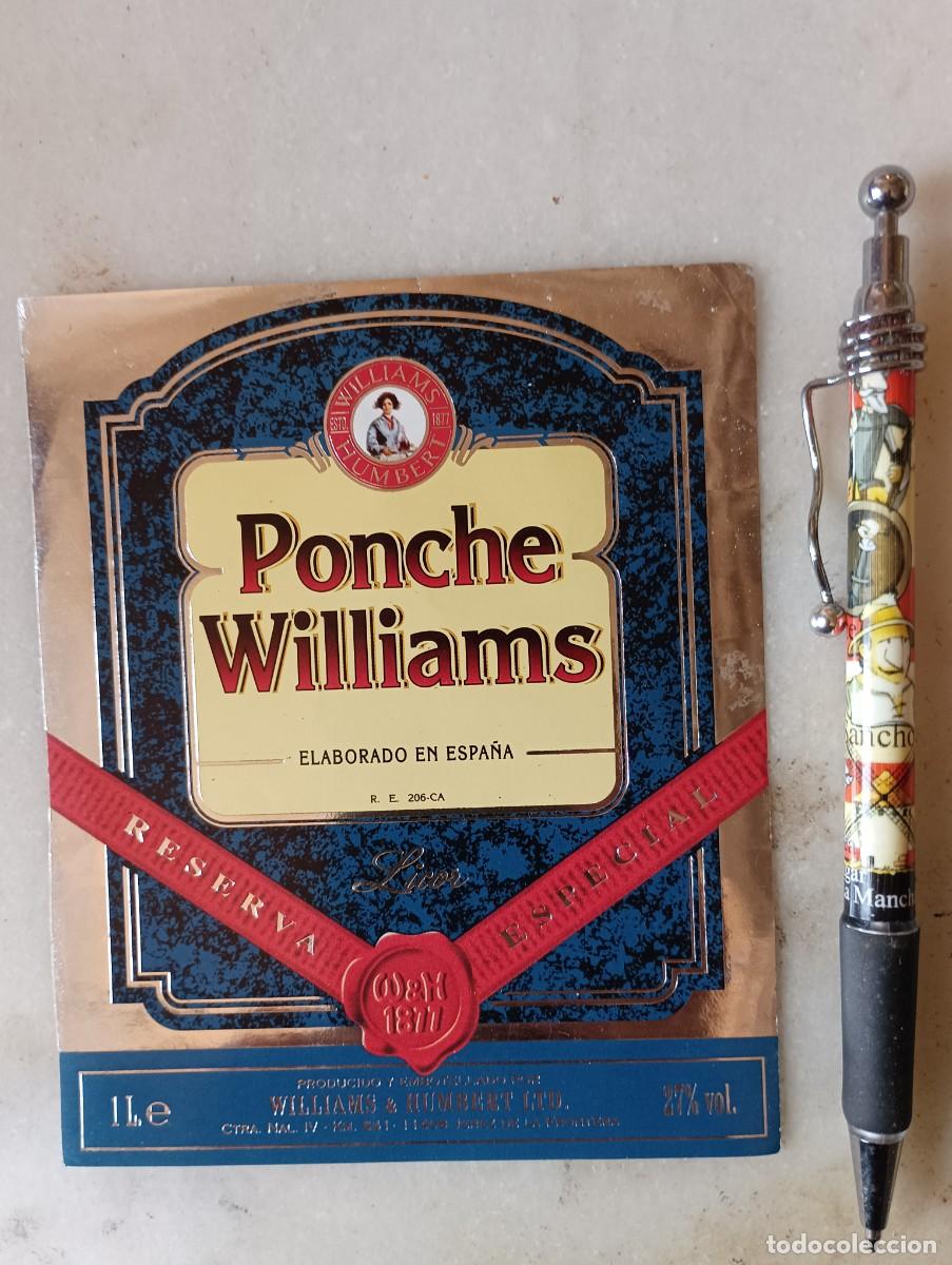 Etiquetas antiguas: Etiqueta ponche Williams jerez