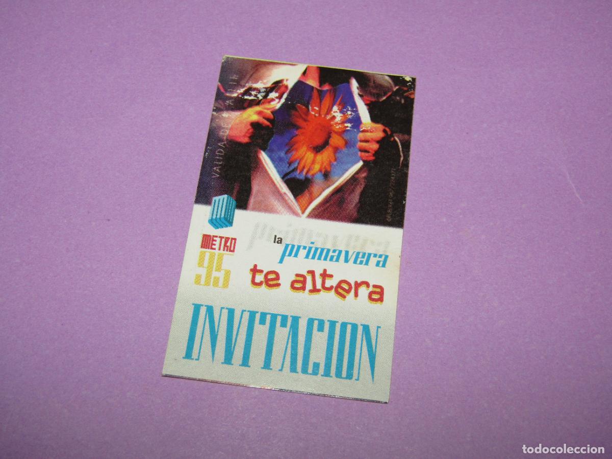 Etiquetas antiguas: Antigua Invitaci&oacute;n FLYER Entrada de la Discoteca METRO de Bigastro - A&ntilde;o 1995