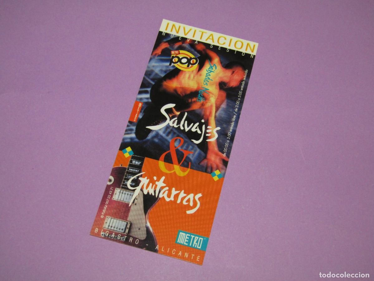 Etiquetas antiguas: Antigua Invitaci&oacute;n FLYER Entrada de la Discoteca METRO de Bigastro - A&ntilde;o 1990s.