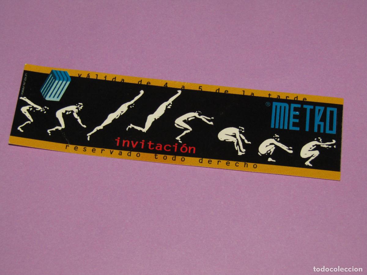 Etiquetas antiguas: Antigua Invitaci&oacute;n FLYER Entrada de la Discoteca METRO de Bigastro - A&ntilde;o 1990s.