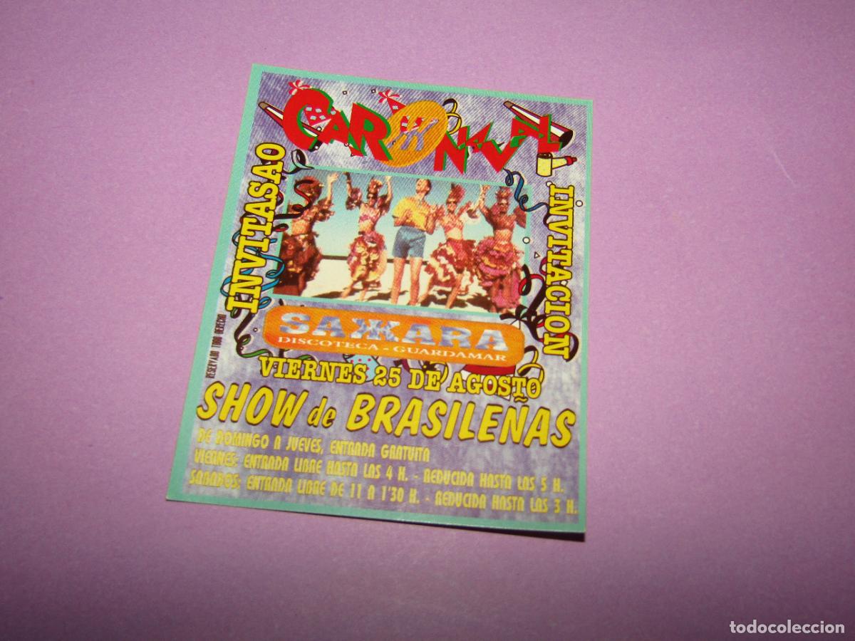 Etiquetas antiguas: Antigua Invitaci&oacute;n FLYER Entrada de la Discoteca SAKKARA de GUARDAMAR - A&ntilde;o 1990s.