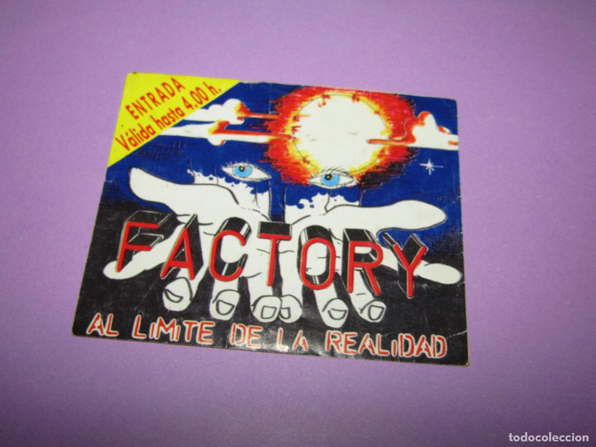 Etiquetas antiguas: Antigua Invitaci&oacute;n FLYER Entrada de la Discoteca FACTORY - A&ntilde;o 1990s.