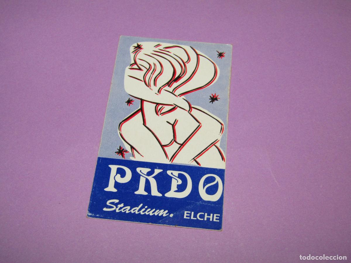 Etiquetas antiguas: Antigua Invitaci&oacute;n FLYER Entrada de la Discoteca PKDO de ELCHE - A&ntilde;o 1990s.