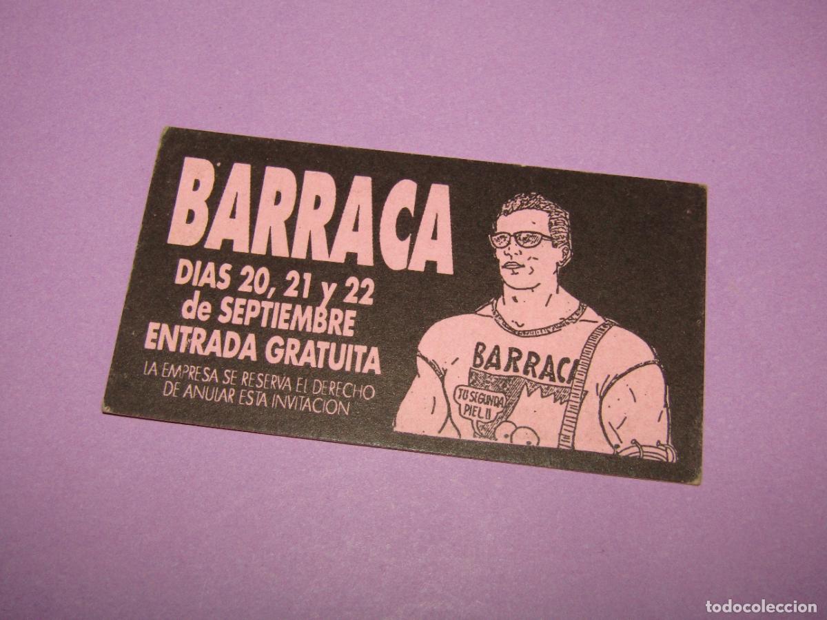 Etiquetas antiguas: Antigua Invitaci&oacute;n FLYER Entrada de la Discoteca BARRACA - A&ntilde;o 1990s.