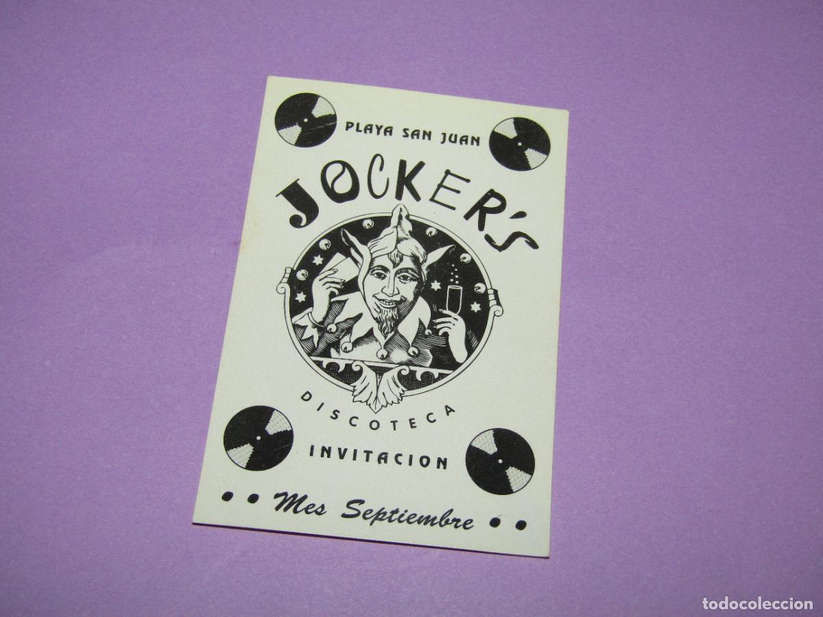 Etiquetas antiguas: Antigua Invitaci&oacute;n FLYER Entrada de la Discoteca JOCKER'S Playa San Juan - A&ntilde;o 1990s.