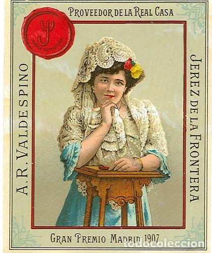 Etiquetas antiguas: 304 ETIQUETA BEBIDA - A.R. VALDESPINO - Jerez