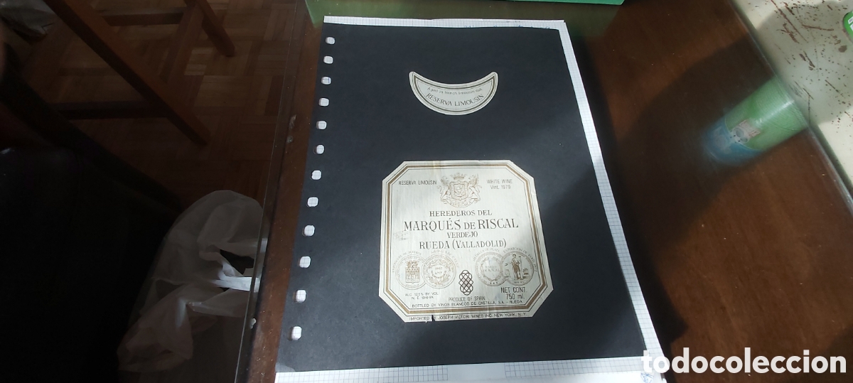 Etiquetas antiguas: ETQUETA DE VINO RUEDA BLANCO HEREDEROS DEL MARQUES DE RISCAL 1979