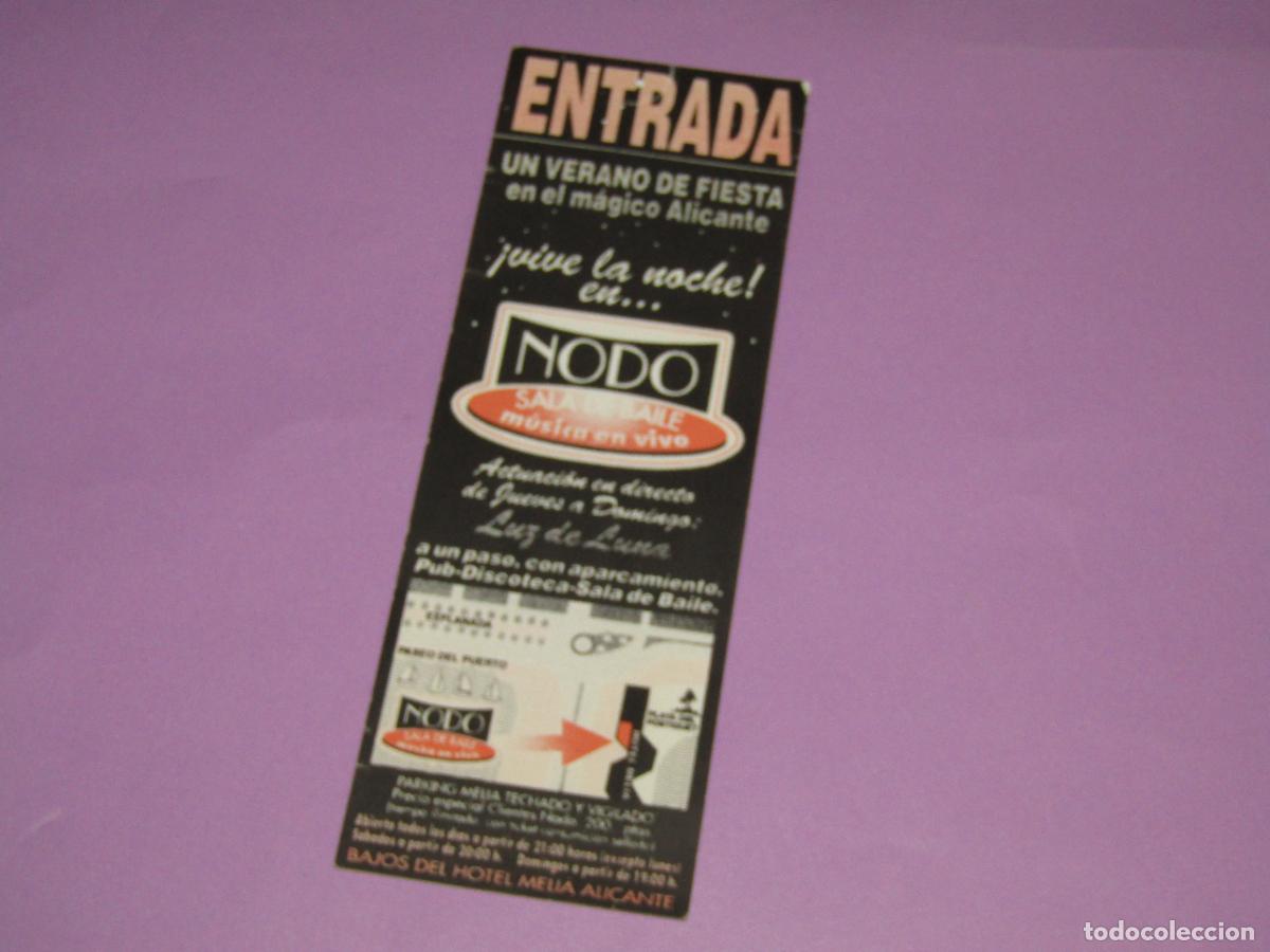 Etiquetas antiguas: Antigua Invitaci&oacute;n FLYER Entrada de la Sala de Baile NODO de Alicante - A&ntilde;o 1990s.