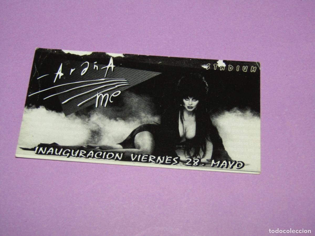 Etiquetas antiguas: Antigua Invitaci&oacute;n FLYER Entrada de la Discoteca AR&Aacute;&Ntilde;AME STADIUM - A&ntilde;o 1990s.