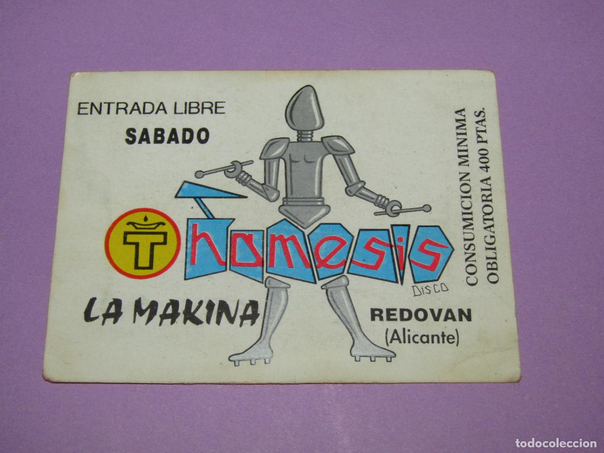 Etiquetas antiguas: Antigua Invitaci&oacute;n FLYER Entrada de la Discoteca THAMESIS de REDOVAN - A&ntilde;o 1990s.