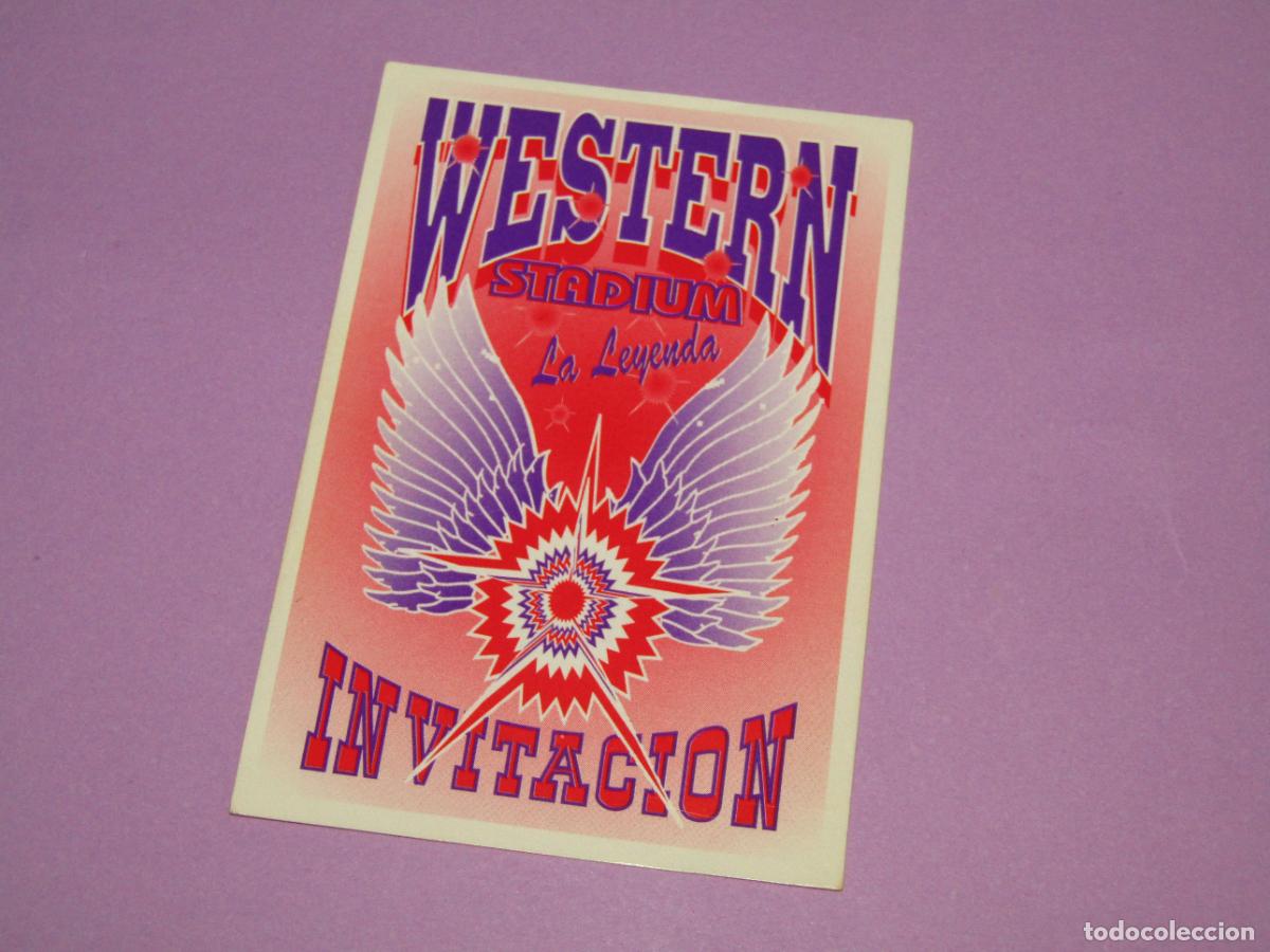 Etiquetas antiguas: Antigua Invitaci&oacute;n FLYER Entrada de la Discoteca WESTERN STADIUM de ELCHE - A&ntilde;o 1990s.