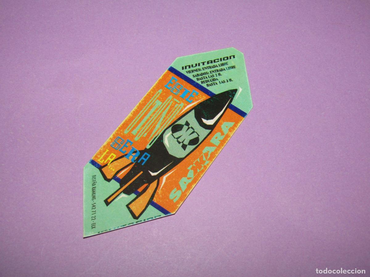 Etiquetas antiguas: Antigua Invitaci&oacute;n FLYER Entrada de la Discoteca SAKKARA de GUARDAMAR Alicante A&ntilde;o 1990s.