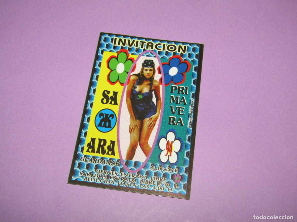 Etiquetas antiguas: Antigua Invitaci&oacute;n FLYER Entrada de la Discoteca SAKKARA de GUARDAMAR Alicante A&ntilde;o 1990s.