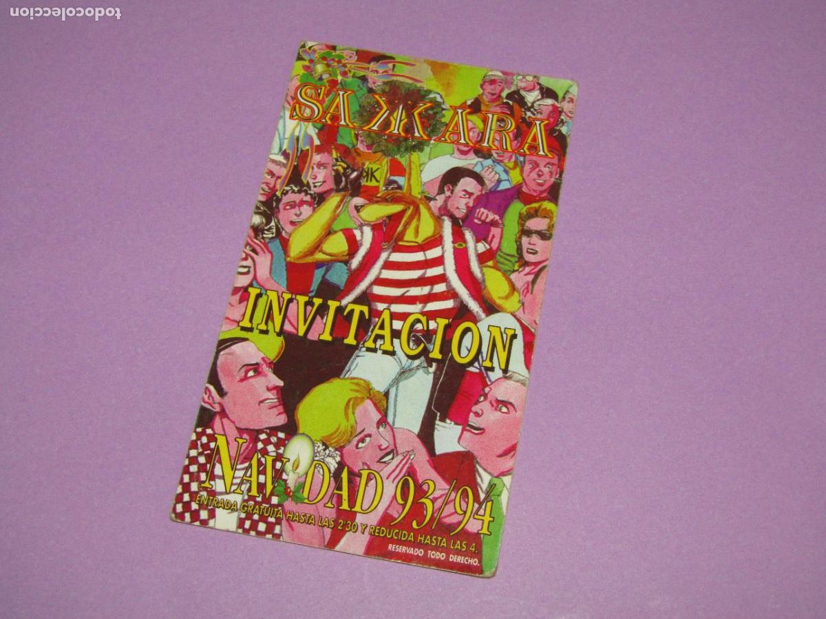 Etiquetas antiguas: Antigua Invitaci&oacute;n FLYER Entrada de la Discoteca SAKKARA de GUARDAMAR Alicante A&ntilde;o 1993
