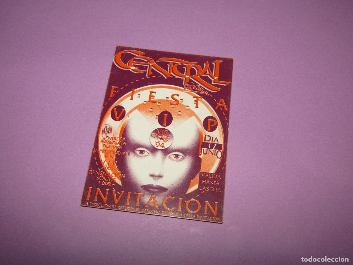 Etiquetas antiguas: Antigua Invitaci&oacute;n FLYER Entrada de la Discoteca CENTRAL ROCK de ALMORAD&Iacute; - A&ntilde;o 1994