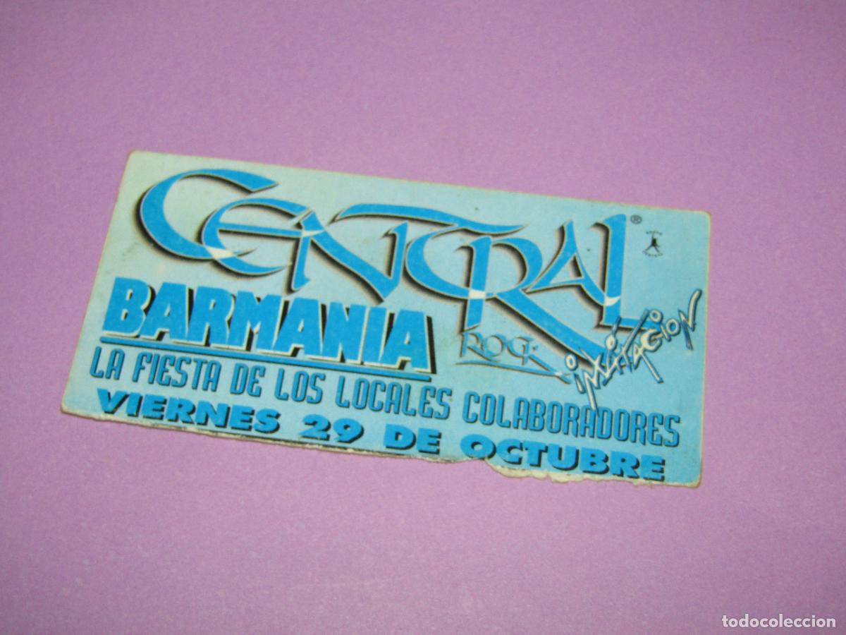 Etiquetas antiguas: Antigua Invitaci&oacute;n FLYER Entrada de la Discoteca CENTRAL ROCK de ALMORAD&Iacute; - A&ntilde;o 1990s.