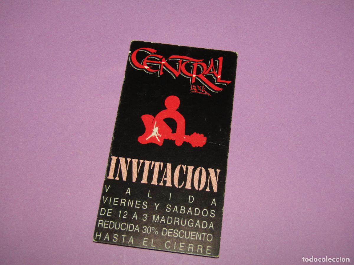 Etiquetas antiguas: Antigua Invitaci&oacute;n FLYER Entrada de la Discoteca CENTRAL ROCK de ALMORAD&Iacute; - A&ntilde;o 1990s.
