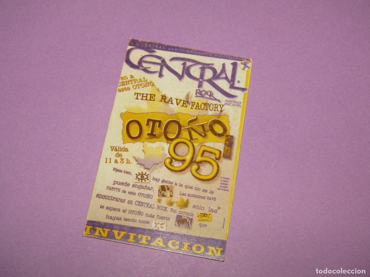 Etiquetas antiguas: Antigua Invitaci&oacute;n FLYER Entrada de la Discoteca CENTRAL ROCK de ALMORAD&Iacute; - A&ntilde;o 1995